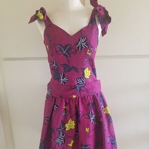 Custom Made Violet/Navy Ankara Print Dress, S